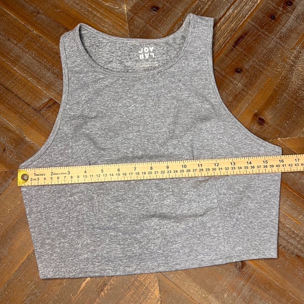 JoyLab women’s Heather‎ Gray Cropped Tank Top Size XxL - Picture 3 of 6